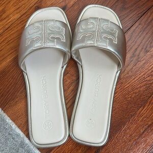 like new double t leather sport tory birch slide sandal comfy cushion insole